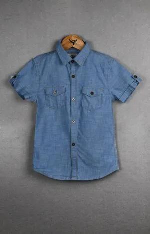 Boys Half Sleeve Denim Shirt