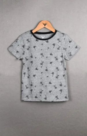 Boys Round Neck Half Sleeve AOP Cotton T-shirt