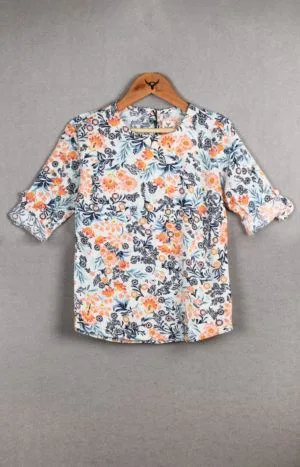 Girls 3/4th Sleeve Cotton Tops